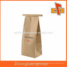 custom printed brown/white biodegradable kraft paper bag with tin tie